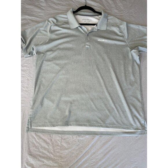 Eddie Bauer Mens Freedry Gray‎ Polo XL short sleeve collared polyester pullover - Picture 2 of 6